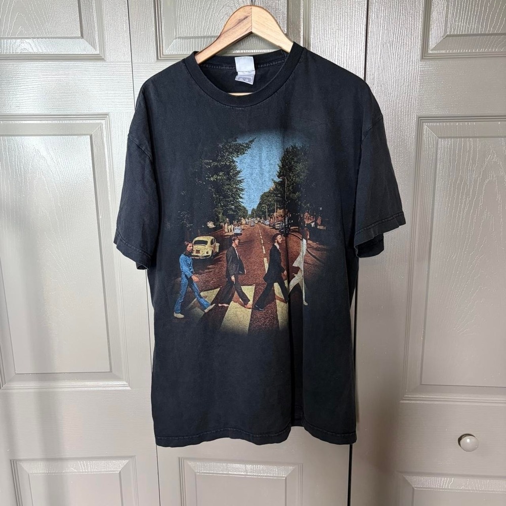 The Beatles Abbey Road Graphic Band T-Shirt Black 2005 Apple Corps Mens XL
